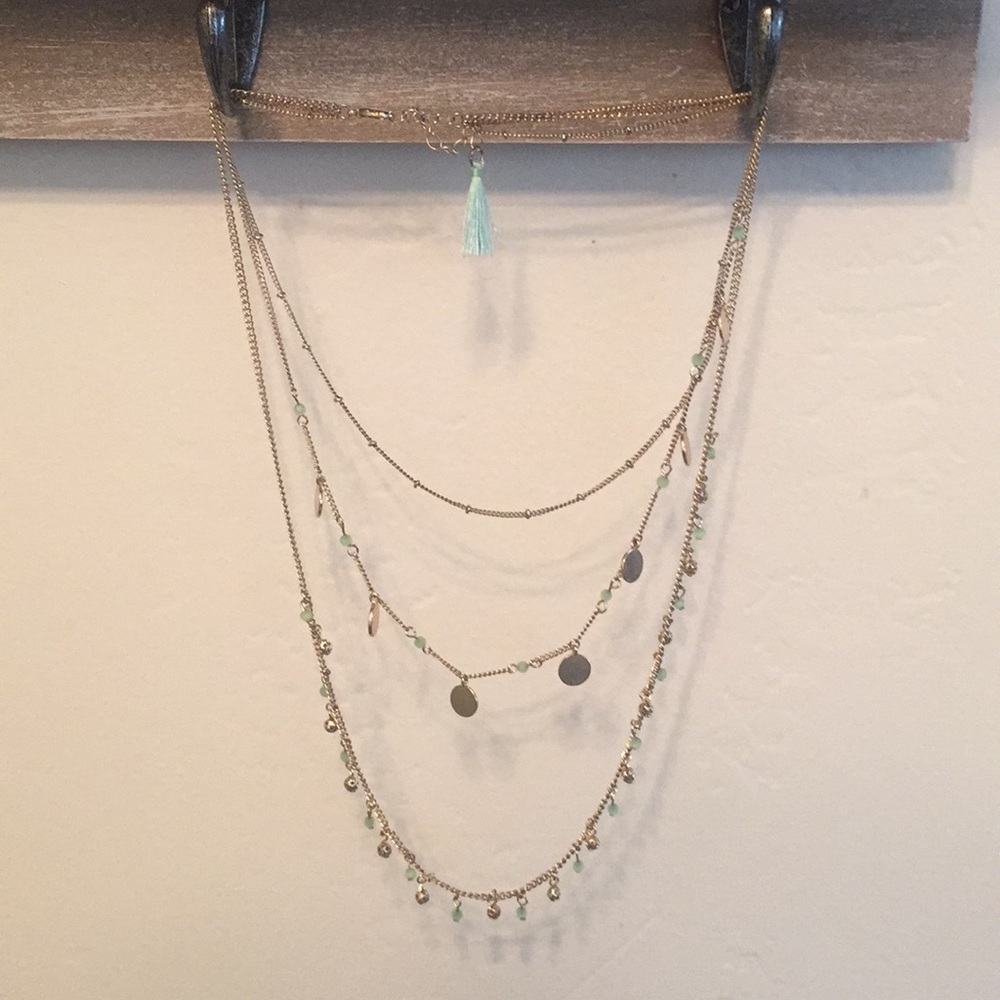 Gold & Mint Necklace